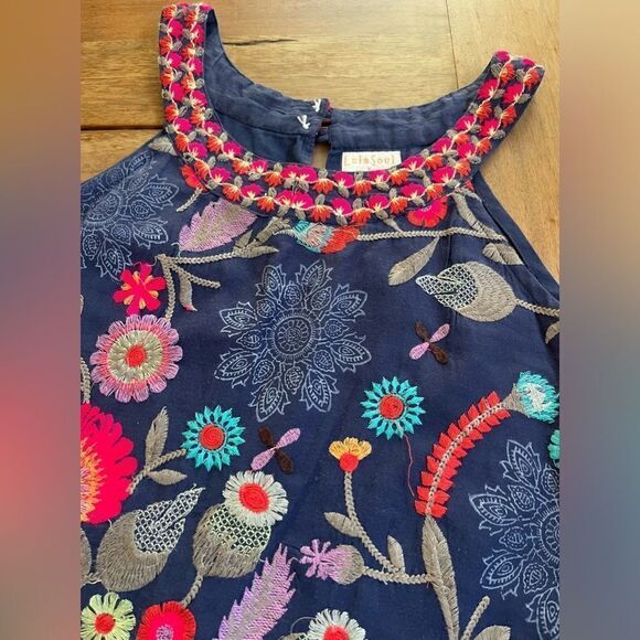 LulaSoul Floral Embroidered Halter Midi Dress! Size X - Picture 3 of 11